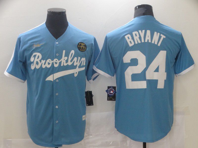 Men Los Angeles Dodgers 24 Bryant Light blue Throwback 2024 Nike MLB Jersey style 1